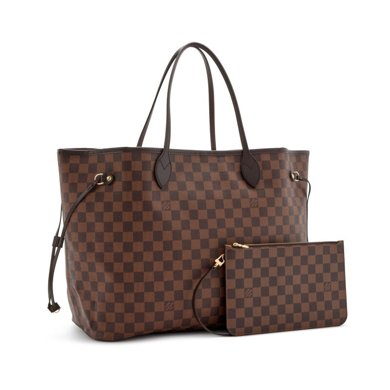 Ebene Damier Canvas Neverfull GM Goldtone