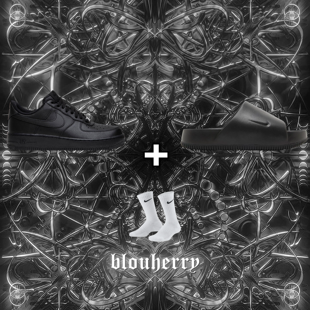 NIKE Combo All black White socks