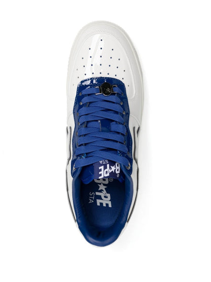 Bape white & navy patent leather