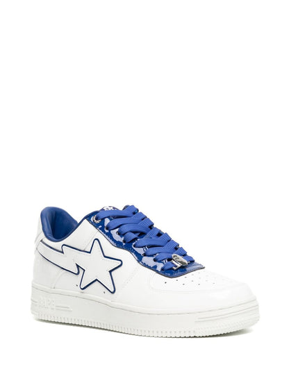 Bape white & navy patent leather