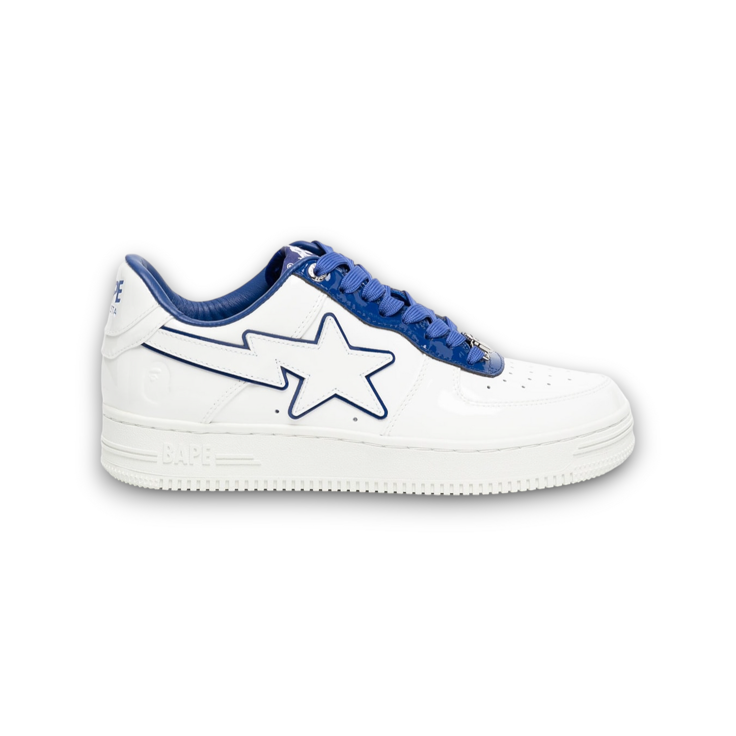 Bape white & navy patent leather