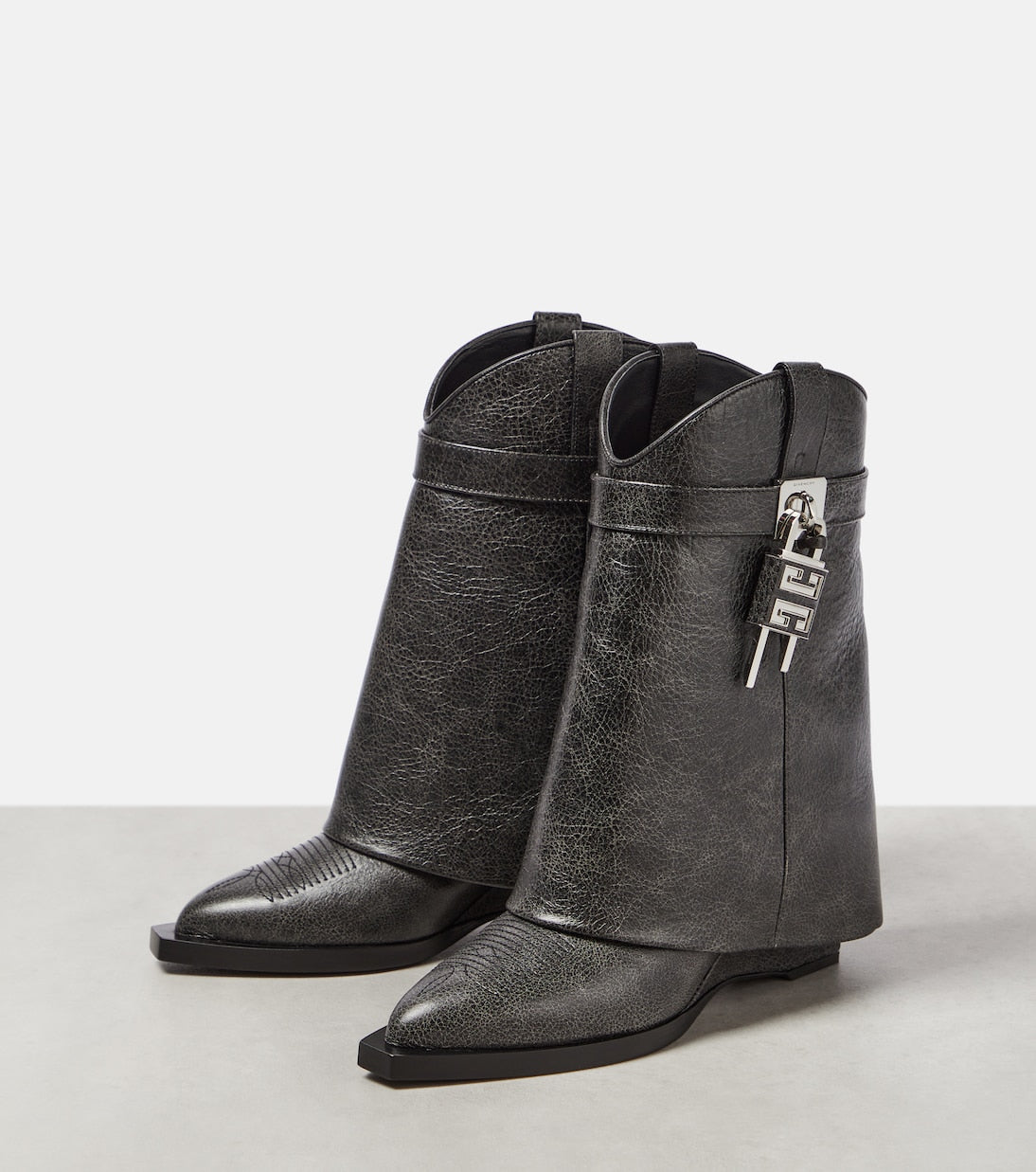 GIVENCHY Shark Lock leather ankle boots