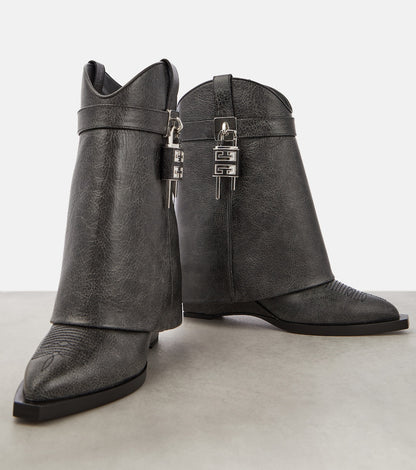 GIVENCHY Shark Lock leather ankle boots