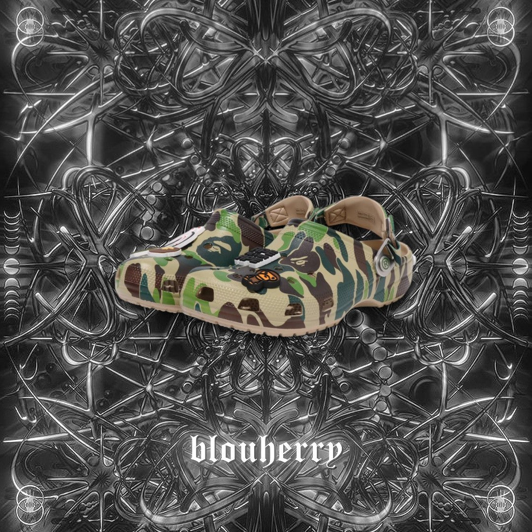 Crocs Classic Clog A Bathing Ape ABC Camo green