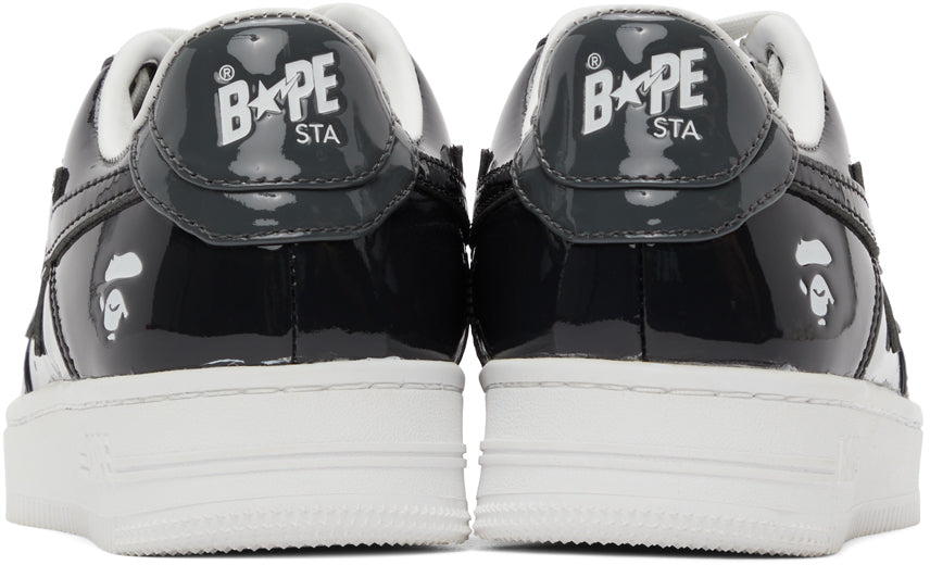 BAPE Black & Grey Patent Sta