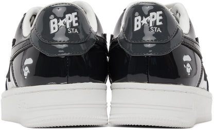 BAPE Black & Grey Patent Sta