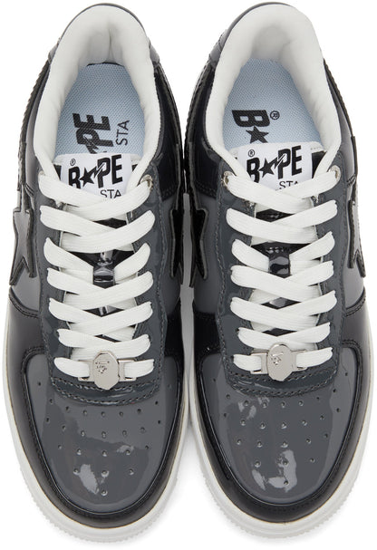 BAPE Black & Grey Patent Sta