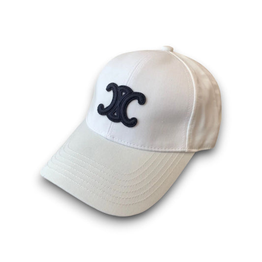CELINE triomphe baseball cap in cotton White