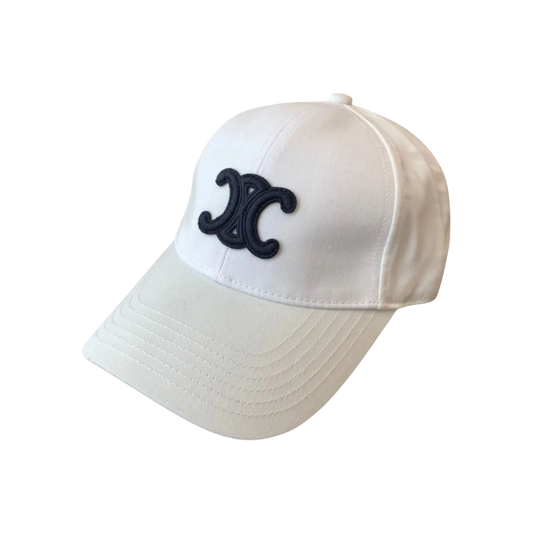 CELINE triomphe baseball cap in cotton White