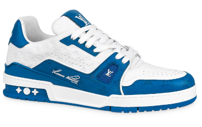 Louis Vuitton Trainer Low White Blue #54