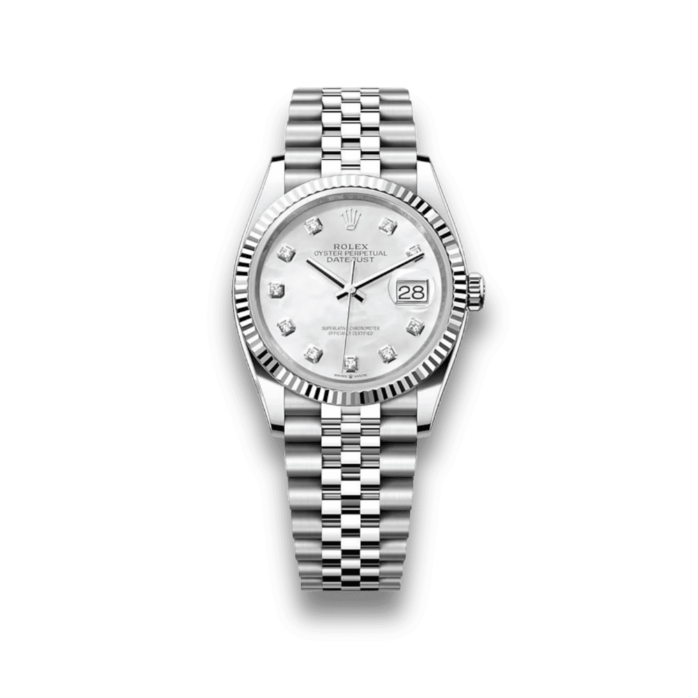 ROLEX DATEJUST PEARL DIAL STAINLESS STEEL  WATCH