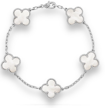 Van Cleef &amp; Arpels VCA Bracelet White Four-leaf Clover Bracelet Female four-leaf Clover