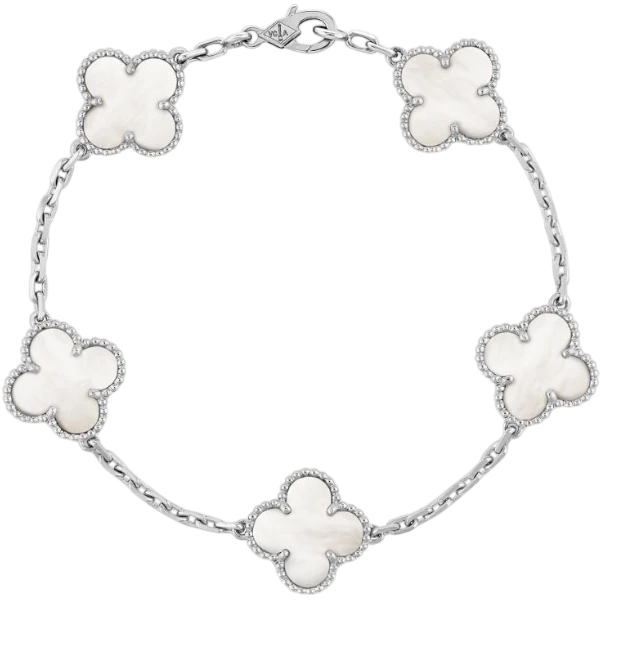 Van Cleef &amp; Arpels VCA Bracelet White Four-leaf Clover Bracelet Female four-leaf Clover