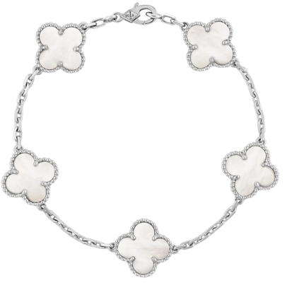 Van Cleef &amp; Arpels VCA Bracelet White Four-leaf Clover Bracelet Female four-leaf Clover