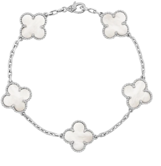 Van Cleef &amp; Arpels VCA Bracelet White Four-leaf Clover Bracelet Female four-leaf Clover